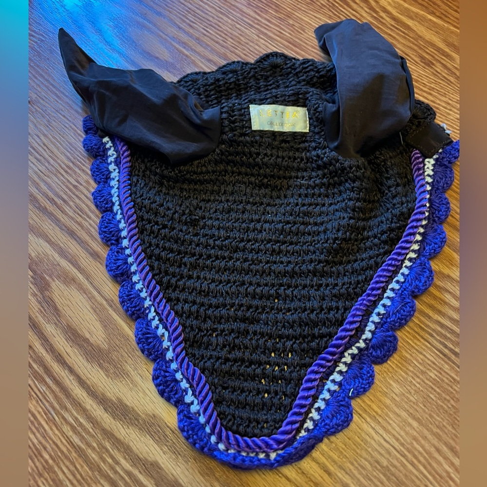 Horse fly veil Lettia brown/purple